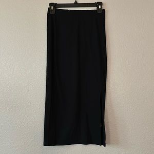 NWT The Drop Ribbed Midi Skirt Bodycon Black XS
